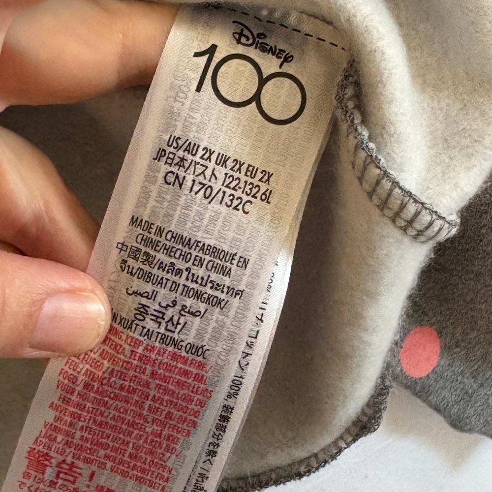 Disney 100 Wonderful World of Color Polka Dot Gray Sweatshirt Womens 2X Pullover - Picture 6 of 10